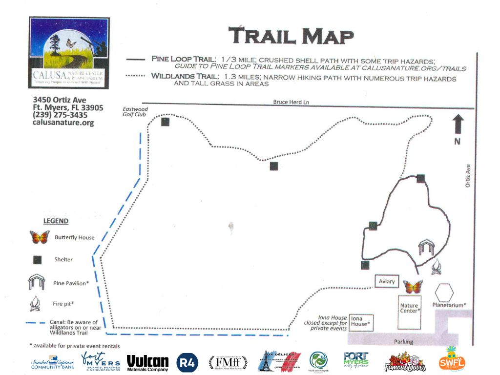 Calusa Nature Center trail map